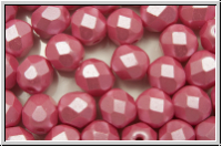 B�hm. Glasschliffperle, feuerpol., 6mm, white, alabaster, pink pastel, 25 Stk.