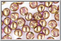Mushroom Beads, 9mm, crystal, trans., champagne bronze luster, 10 Stk.