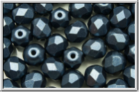 B�hm. Glasschliffperle, feuerpol., 6mm, white, alabaster, montana blue pastel, 25 Stk.