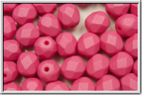 B�hm. Glasschliffperle, feuerpol., 6mm, white, alabaster, watermelon pastel, matte, 25 Stk.