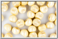 Mushroom Beads, 9mm, white, opal, champagne bronze luster, 10 Stk.