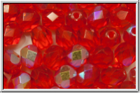 B�hm. Glasschliffperle, feuerpol., 6mm, hyacinth, trans., AB, 25 Stk.
