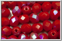 B�hm. Glasschliffperle, feuerpol., 6mm, red, op., AB, 25 Stk.