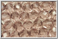 B�hm. Glasschliffperle, feuerpol., 6mm, amethyst, lt., trans., 25 Stk.