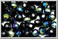 B�hm. Glasschliffperle, feuerpol., 8mm, black, op., AB, 10 Stk.