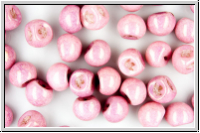 Mushroom Beads, 9mm, white, opal, rose marbled, 10 Stk.