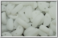 Half Moon Beads, 8x4mm, white, alabaster, matte, 25 Stk.