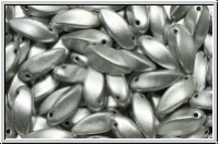 Twist-Beads, 6x12mm, silver, met., satin, 25 Stk.