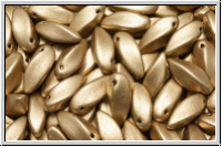 Twist-Beads, 6x12mm, gold, met., satin, 25 Stk.