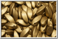 Twist-Beads, 6x12mm, brass gold, met., satin, 25 Stk.