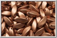 Twist-Beads, 6x12mm, copper, met., satin, 25 Stk.