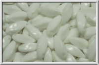 Twist-Beads, 6x12mm, white, alabaster, 25 Stk.