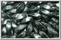 Twist-Beads, 6x12mm, hematite, met., 25 Stk.