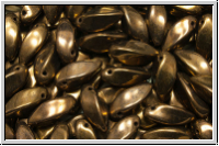 Twist-Beads, 6x12mm, bronze, dk., met., 25 Stk.