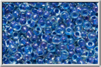 R-11-0189, TOHO Rocailles, 11/0, crystal, trans., caribbean blue-ld., luster, 10g