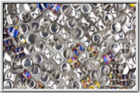 Diabolo-Beads, 5x5mm, crystal, trans., volcano, 25 Stk.