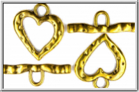 Toggle-Verschluss "Jumping Heart", 27x24mm, antikgoldfb., Metall, 1 Stk.