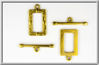 Toggle-Verschluss "Bilderrahmen", 21x11mm, antikgoldfb., Metall, 1 Stk.