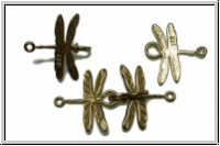 Haken/�se-Verschluss "Dragonfly", JBB, 38x21mm, messingfb., Messing, 1 Paar