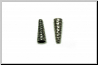 Perlenkappe (-cone) "Rinde", JBB, 17x6, antiksilberfb., Messing, 2 Stk.