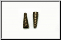 Perlenkappe (-cone) "Rinde", JBB, 17x6, antikmessingfb., Messing, 2 Stk.