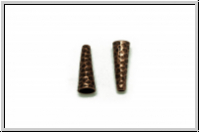Perlenkappe (-cone) "Rinde", JBB, 17x6, antikupferfb., Messing, 2 Stk.