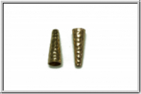 Perlenkappe (-cone) "Rinde", JBB, 17x6, messingfb., Messing, 2 Stk.