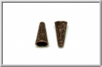 Perlenkappe (-cone) "Borke", JBB, 16x8, antikkupferfb., Messing, 2 Stk.