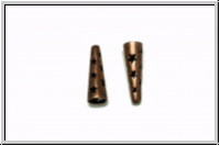 Perlenkappe (-cone) "Sterne", JBB, 19x6, antikkupferfb., Messing, 2 Stk.