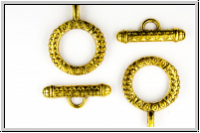 Toggle-Verschluss "Inka", 24x19mm, antikgoldfb., Metall, 1 Stk.