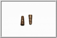 Perlenkappe (-cone) "Leguan", JBB, 12x5, antikkupferfb., Messing, 2 Stk.