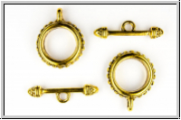Toggle-Verschluss "Noppenring", 21x17mm, antikgoldfb., Metall, 1 Stk.