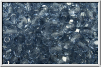 B�hm. Glasschliffperle, feuerpol., 4mm, montana blue, lt., trans., 50 Stk.