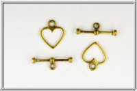 Toggle-Verschluss "Tender Heart", 14x12mm, antikgoldfb., Metall, 1 Stk.