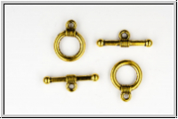 Toggle-Verschluss "Little Ring", 15x11mm, antikgoldfb., Metall, 1 Stk.