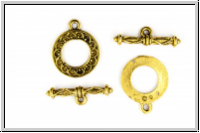 Toggle-Verschluss "Mandala", 19x15mm, antikgoldfb., Metall, 1 Stk.