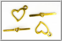 Toggle-Verschluss "Wild Heart", 17x18mm, goldfb., Metall, 1 Stk.