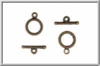Toggle-Verschluss "Spirale", 18x14mm, antikkupferfb., Metall, 2 Stk.