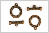 Toggle-Verschluss "Inka", 20x16mm, antikkupferfb., Metall, 1 Stk.