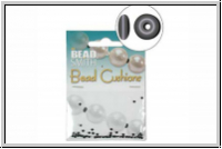 Bead Cushions, Gummi, black, 1,5mm, oval, 10 Stk.