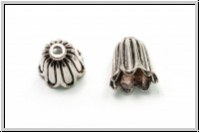 Perlenkappe (-cone) "Gl�ckchen", 12x10mm, antiksilberfb., Tibetsilber, 2 Stk.
