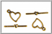 Toggle-Verschluss "Wild Heart", 17x18mm, antikkupferfb., Metall, 1 Stk.