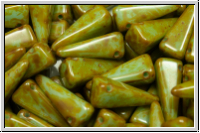 VILLA Beads, PRECIOSA, 6x6x14mm, aqua, lt., op., picasso, 20 Stk.