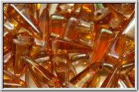 VILLA Beads, PRECIOSA, 6x6x14mm, crystal, trans., half copper luster, 20 Stk.