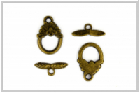 Toggle-Verschluss "Floral Clasp", 18x12mm, antikmessingfb., Metall, 1 Stk.