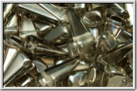 VILLA Beads, PRECIOSA, 6x6x14mm, crystal, trans., half chrome, 20 Stk.