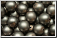 b�hm. Glasperle, rund, 8mm, white, alabaster, grey pearl, matte, 10 Stk.