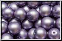b�hm. Glasperle, rund, 8mm, white, alabaster, lavender pearl, matte, 10 Stk.