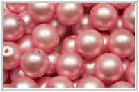 b�hm. Glasperle, rund, 8mm, white, alabaster, rose pearl, matte, 10 Stk.