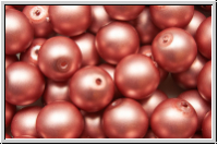 b�hm. Glasperle, rund, 8mm, white, alabster, vintage rose pearl, matte, 10 Stk.